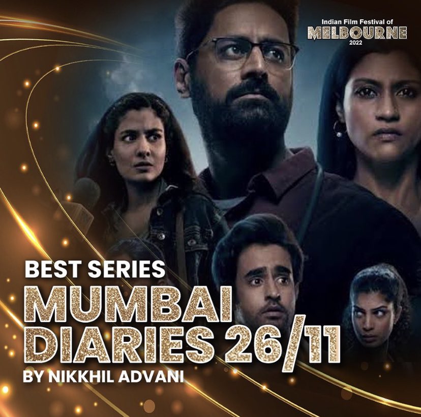 IFFMelb's tweet photo. IFFM 2022 
Winner of Best Series- Mumbai Diaries 26/11

@EmmayEntertain @konkonas @nikkhiladvani @madhubhojwani https://t.co/EnqgEGifAf