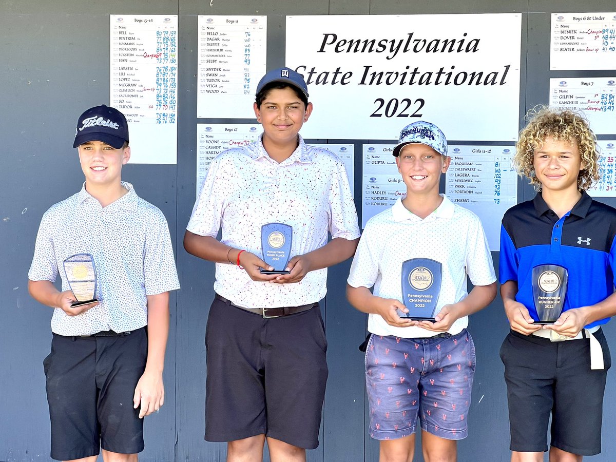 RRamie's tweet photo. Hearty Congratulations to Arav for coming #3 @ 2022 Pennsylvania State Invitational (Age12). Congratulations to all the Winners &amp; Special Thanks to @uskidsgolf Coach Rob Schall, @RoyceBrook Team; and Ben Shear Golf ( @JoeBassford @MontyAthletics ) https://t.co/kRocU7JrjC