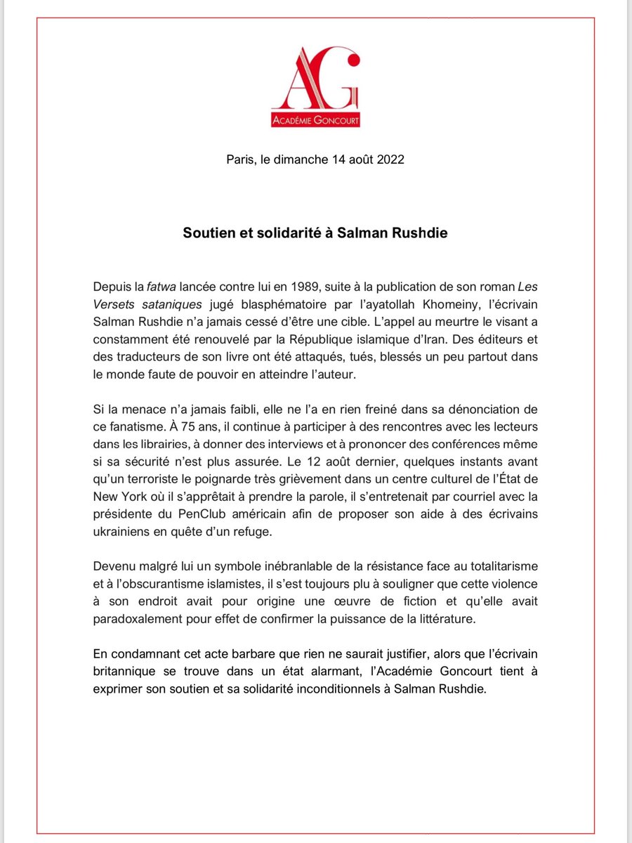 AcadGoncourt's tweet image. #SalmanRushdie