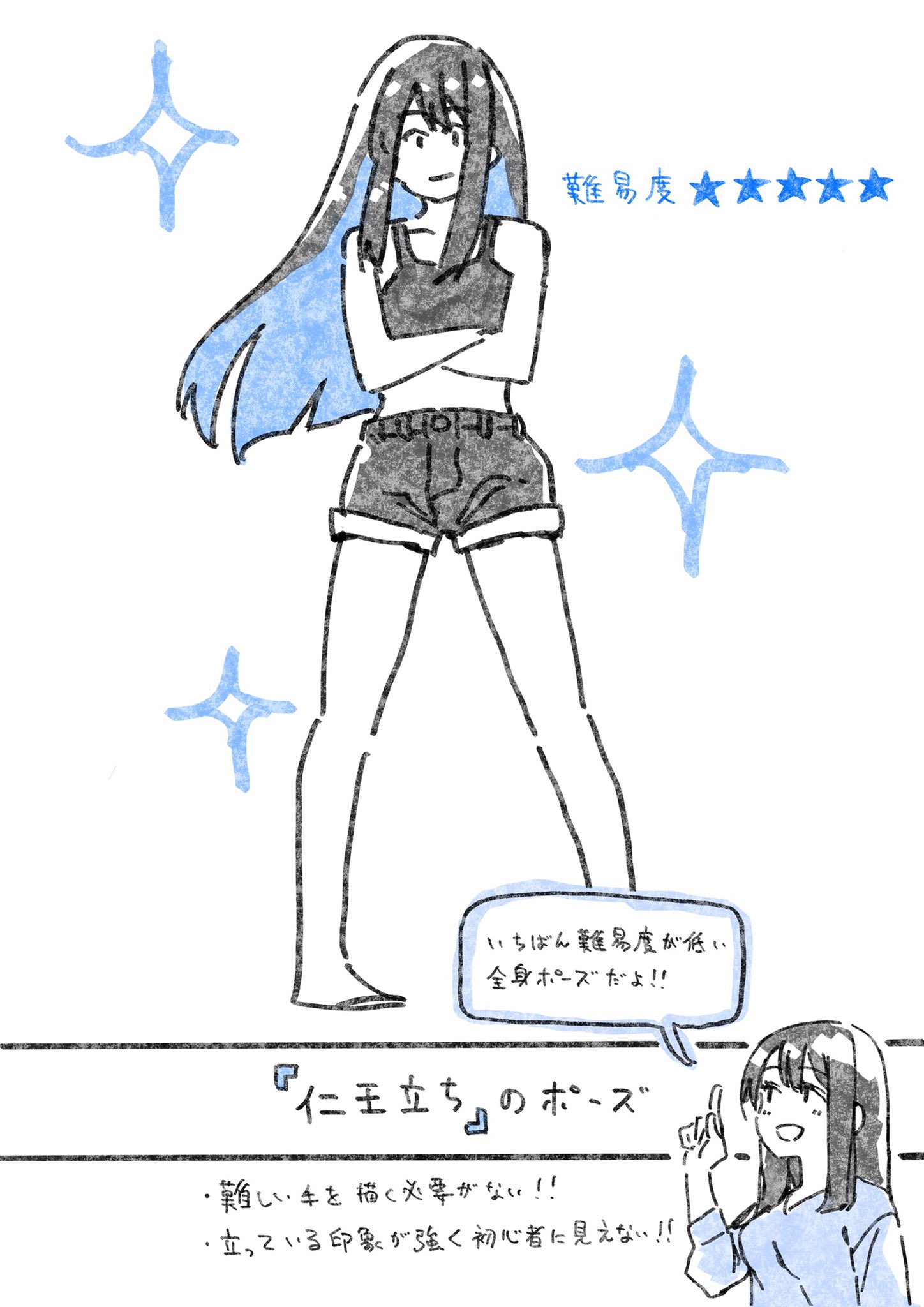 96こげ イラスト講座 全身ポーズを描きたい人に役立つ知識 1 2 本当は教えたくないですが 全身ポーズが描ける楽しさを知って欲しいので拡散します T Co F8wkkavlrk Twitter