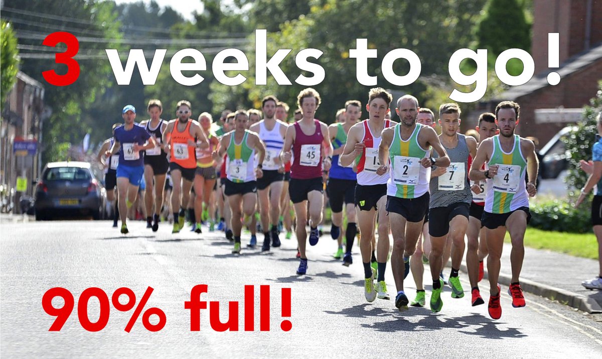 Wilne10k's tweet photo. 3 WEEKS TO GO! We are 90% full! Don't miss out and get your last minute entry in NOW at https://t.co/Vo3p56A5b7 @AvailableCar @DERBYRUNNER #wilne10k #10K #10kraces #ukrace #runbritain #loverunning #runners #running https://t.co/VwQBNqcdce