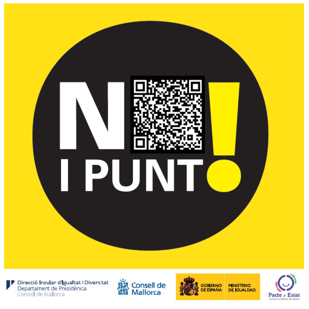 Verbenes, fires, festes 🎊🎸🥳
Sortir, ballar, divertir-se 🕺💃👩🏿‍🤝‍👩🏽🧑‍🤝‍🧑
I respectar l'altra
#FestesPerATotes
#NoiPunt
☎️112 Emergències
☎️ 971 59 82 05 (24h)
📱639 620 000 (whatsapp adolescents i joves)