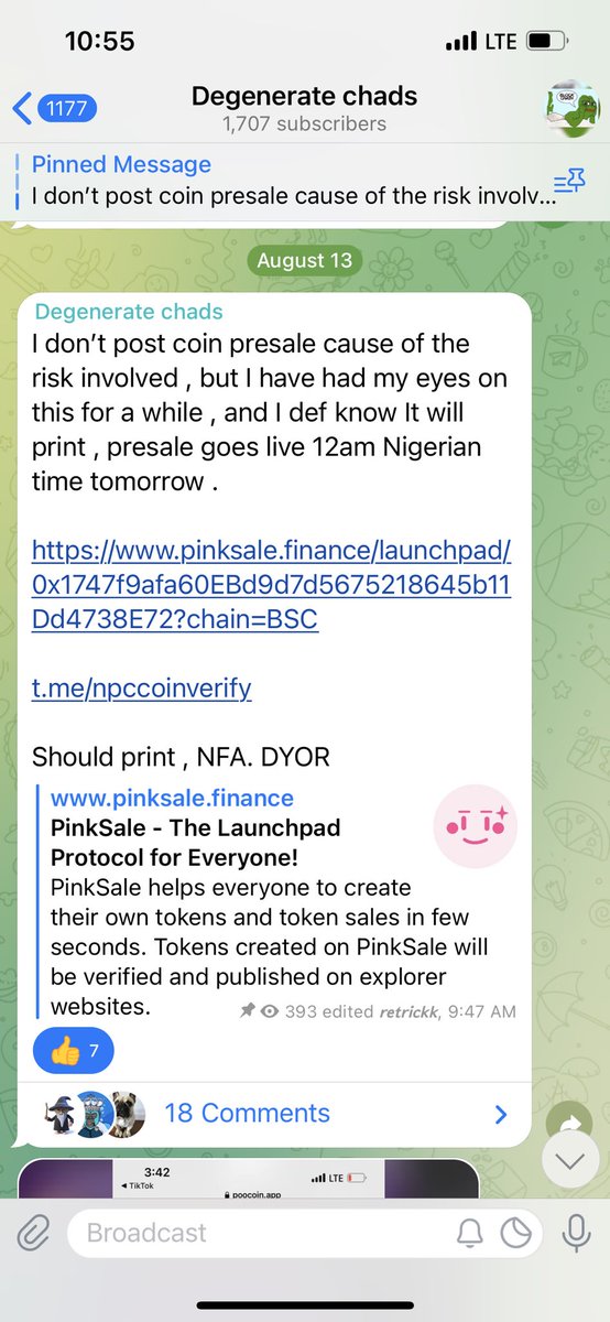 Retrickk_crypto's tweet photo. Made this presale call on Twitter and telegram yesterday . Crazy gains from presale . Over 25x from call , Link in bio send me a dm I will add u up to a private group where I drop wat i buy. @SamuelXeus @3bub3chi_Gmi @cryptoRanger111 https://t.co/uTlqtdU3CV