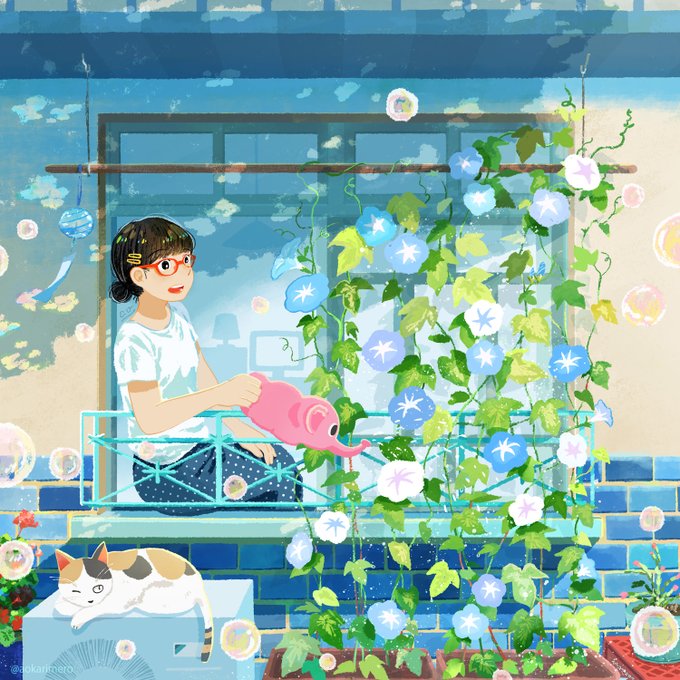 「watering can window」 illustration images(Latest)