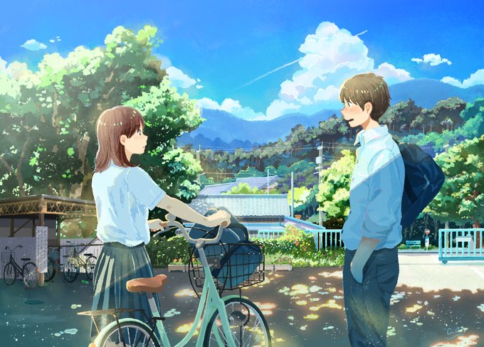 「bicycle brown hair」 illustration images(Latest)｜3pages