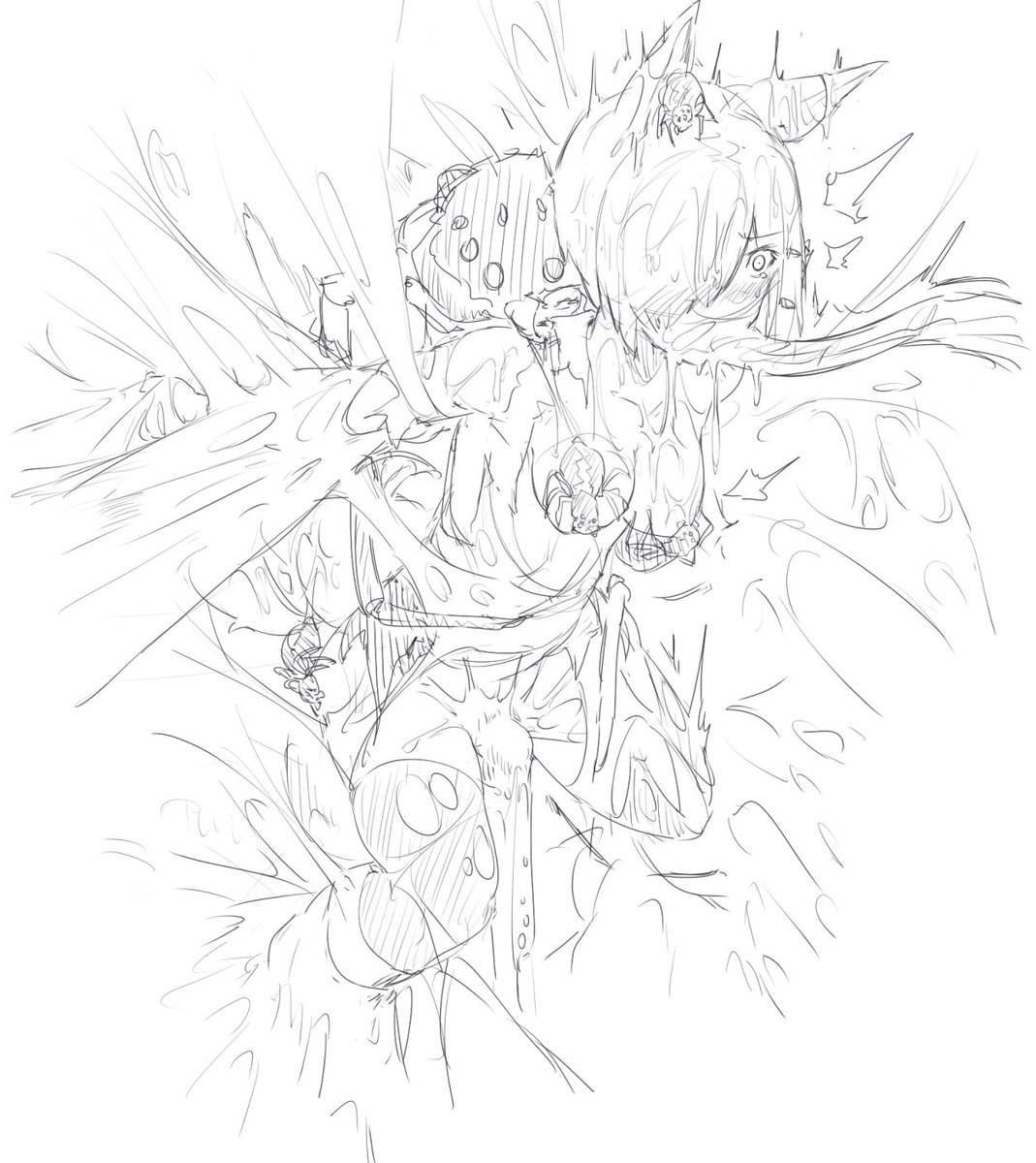 蟲注意かも
> この前の蜘蛛の絵最高でした……
直接的になっちゃうのでダメかもしれないですが……
蜘蛛の卵を大切な所に仕込まれて、新… #odaibako_korigitsune https://t.co/zSdkcfF1fw