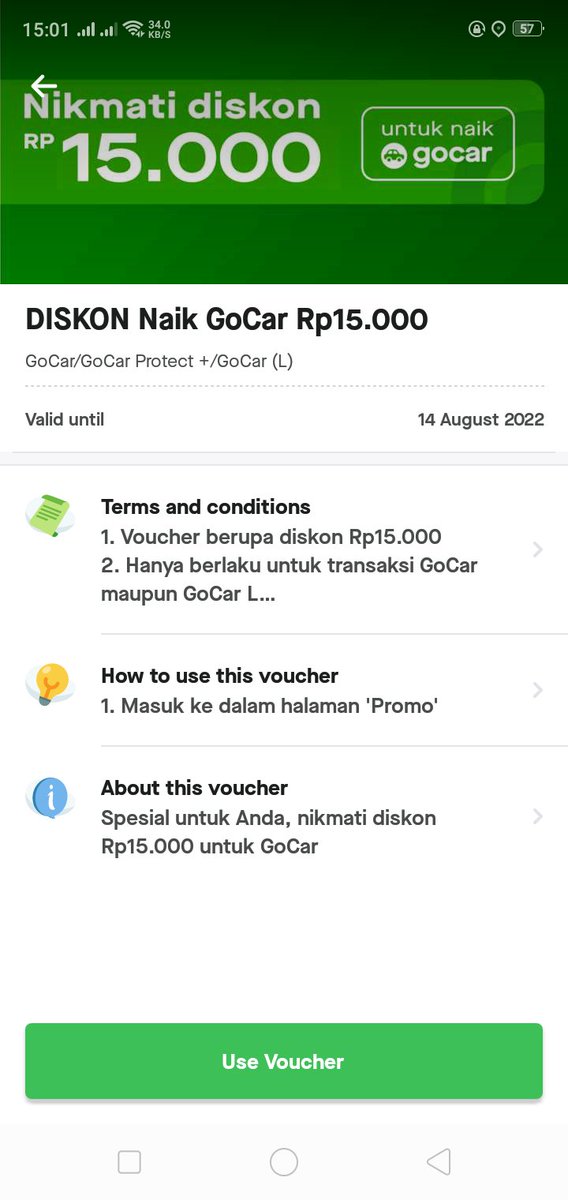bbangyoungmiin's tweet photo. wts voucher gocar gojek goride

✓snk di gambar
✓cek harga
   -> ada saldo 180k
✓cek harga max. 2x 
   -> lebih dari 2x tambah 500/sekali cek
✓fee 2k https://t.co/7KipCv5V9P