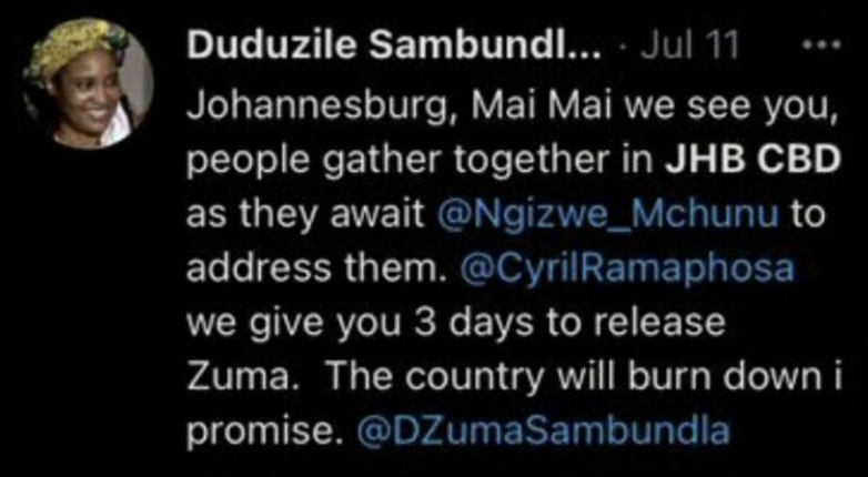 RenaldoGouws's tweet photo. Why has she not been arrested yet? People without famous fathers are sitting in jail right now and this one is sipping tea in her multi-million Rand mansion. Arrest the traitor and put her in jail for the lives lost and billions in damages. @SAPoliceService  where are you? https://t.co/3zaOGglyCV