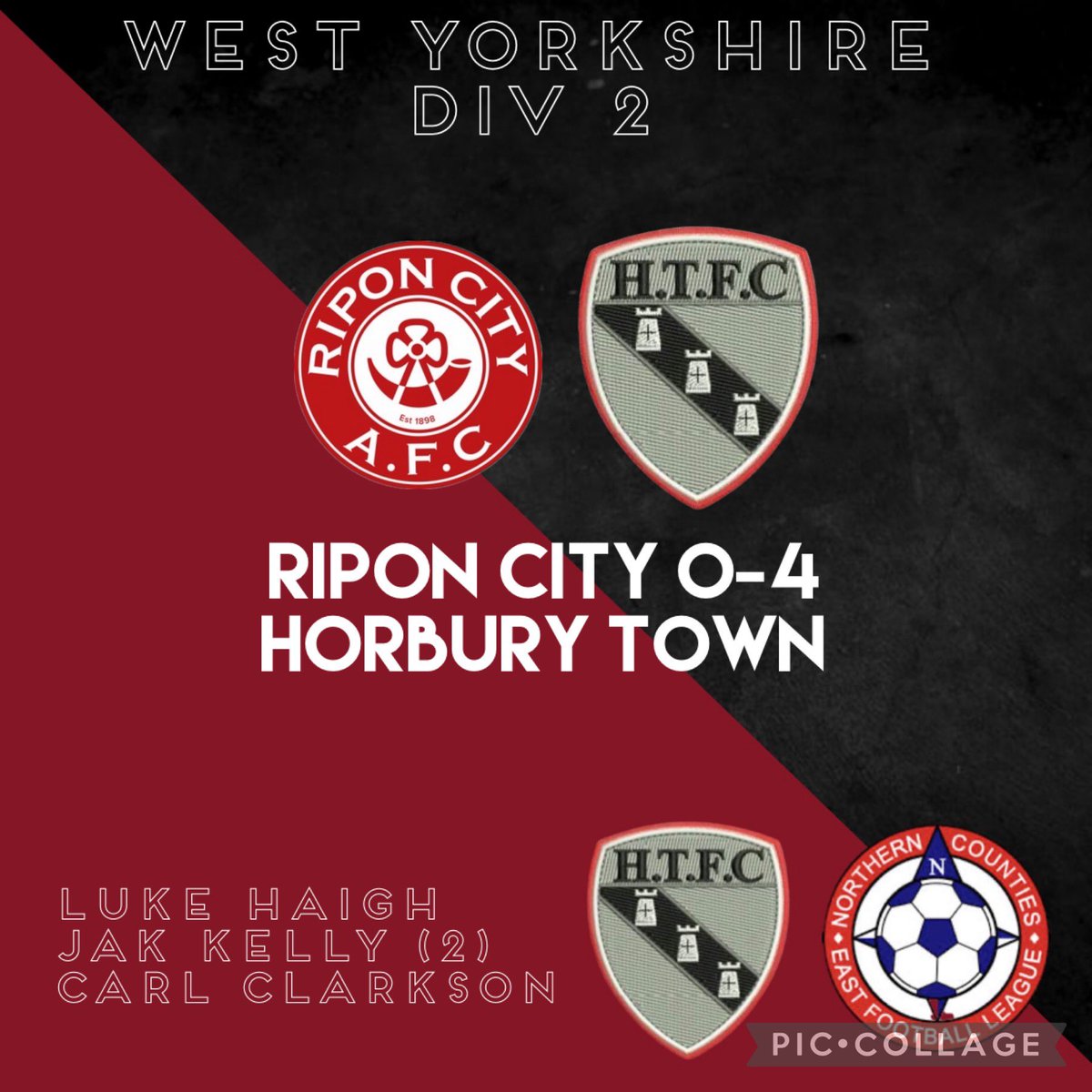 Horbury_TownFC's tweet photo. MATCH RESULT.

An impressive performance from our reserve side as they beat @RiponCityAFC 4-0.

Goals from @lukehaigh1, @Jak_Kelly7 (2) and Carl Clarkson. 

MOM honours went to Jak Kelly. 

#UTT #ProudToBeTown 🔴⚫️ https://t.co/n5qiGNJOUQ