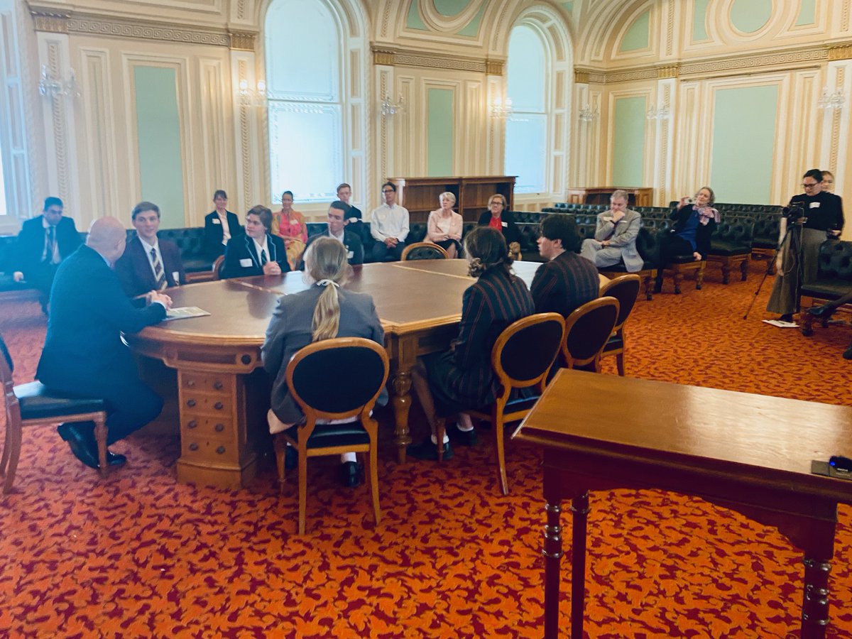 BNEdialogues's tweet photo. A wonderful closing event for the inaugural Dialogues @ School program Qld Parliament House on Thursday - the presentation to the Speaker Hon Curtis Pitt of the Voice of Youth report on the topic discussed at all 13 schools: What’s Wrong With Tiktok?! https://t.co/N0qA8Kgxrp