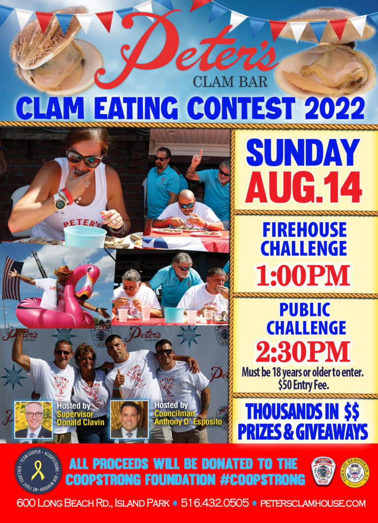 ANTHONYDESPO's tweet photo. .@PetersClamBar #ClamEatingContest is just hours away!
Close to 7K clams will be shucked for a great cause.
Looking forward to seeing my fire service family from across @HempsteadTown, out to support our little buddy, Cooper
The fun starts at noon. #ClamsForACause #CoopStrong https://t.co/EMZONoju4p