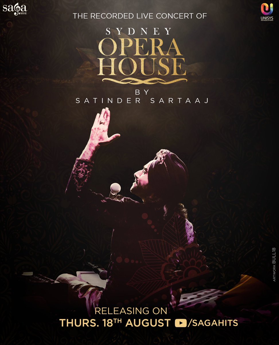 SufiSartaaj's tweet photo. The Recorded Live Concert of #𝐒𝐲𝐝𝐧𝐞𝐲𝐎𝐩𝐞𝐫𝐚𝐇𝐨𝐮𝐬𝐞 
@SydOperaHouse is #Releasing on #𝟏𝟖𝐭𝐡𝐀𝐮𝐠. on the official #YouTube Channel of @Saga_Hits @SumeetSinghM @Unisysinfo #sandeepsharma @joyatul -Dr.#𝗦𝗮𝘁𝗶𝗻𝗱𝗲𝗿𝗦𝗮𝗿𝘁𝗮𝗮𝗷 https://t.co/SDweefAeyG
