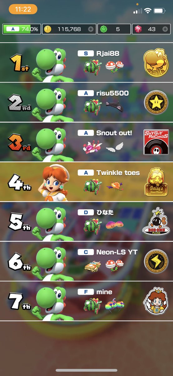 Sky_1illi's tweet photo. Everything has changed now that the yoshi nation has attacked #MarioKartTour #savedaisy #yoshiabuse @NeonLightsYT1 https://t.co/hwIriOr0Xq