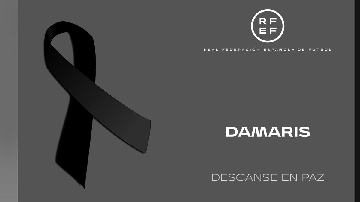 ⚫ La <a href="/rfef/">RFEF</a> lamenta profundamente el fallecimiento de Damaris, jugadora del <a href="/futsi_atletico/">Futsi Atlético Navalcarnero</a>, y ofrecer su más sentido pésame a su familia.

Descanse en paz.
