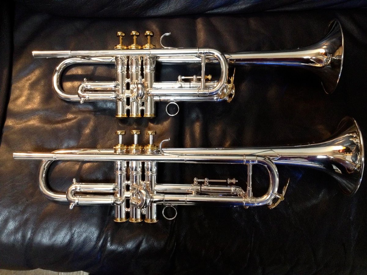msbrasscamp's tweet photo. 大戦前のF.Besson MEHA Bb & C!
揃い踏み✨
#FrenchBesson #MEHA #BbTrumpet #Ctrumpet #杉山正の金管サロン https://t.co/4JSzWqLOgA