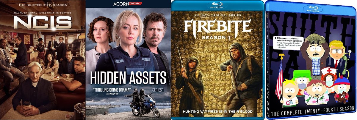 NoReruns's tweet photo. New Post: This Week's New TV-on-DVD/BD Releases https://t.co/dpGe0rYjAR #Firebite #NCIS #SouthPark #HiddenAssets #FeelingButterflies #Bluey #AmericaOutdoorsWithBaratundeThurston #BabyAssassins https://t.co/Tmo9GLiSe4