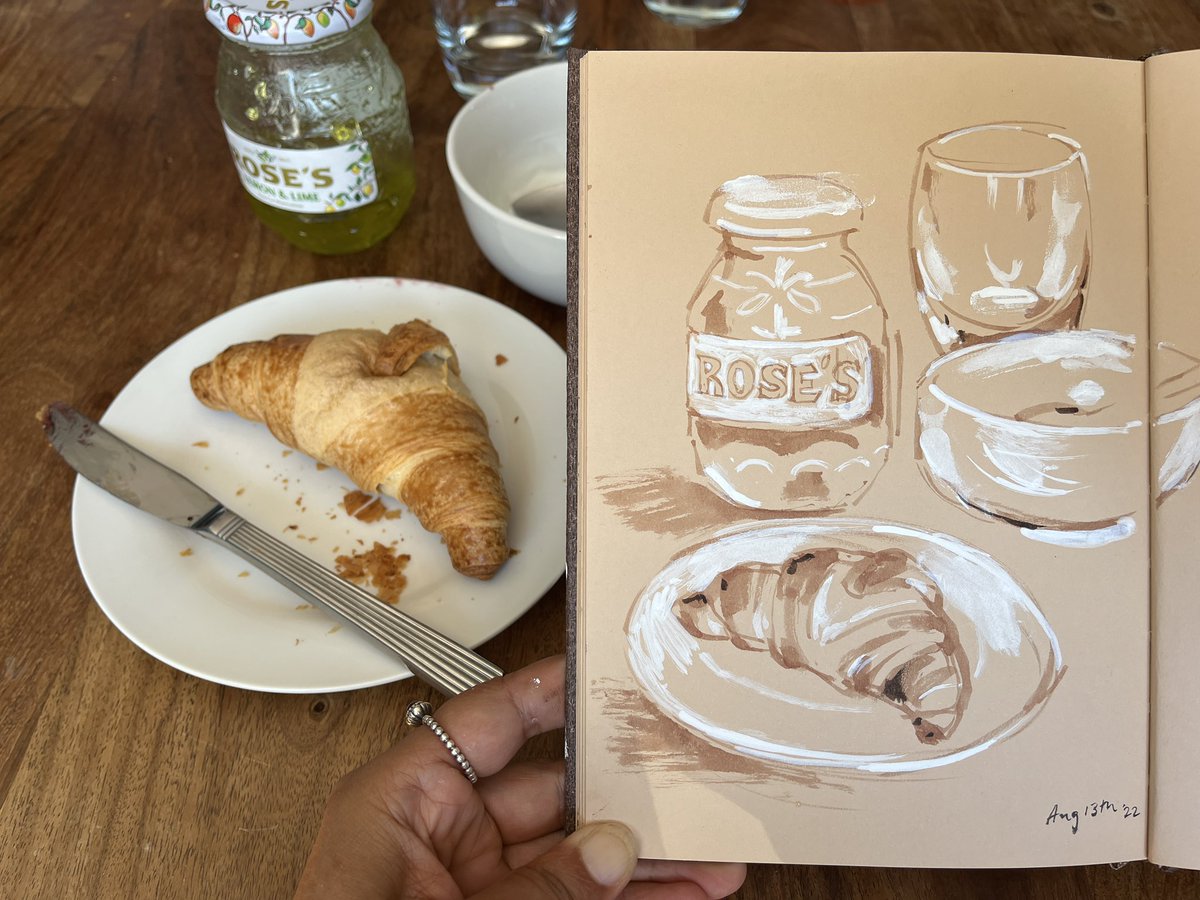 Breakfast sketch <a href="/No4Cromer/">No4 Bed & Breakfast in Cromer, UK❤🌊</a> I’ve had the most glorious stay in #Norfolk with much inspiration for further sketchbook studies soon.