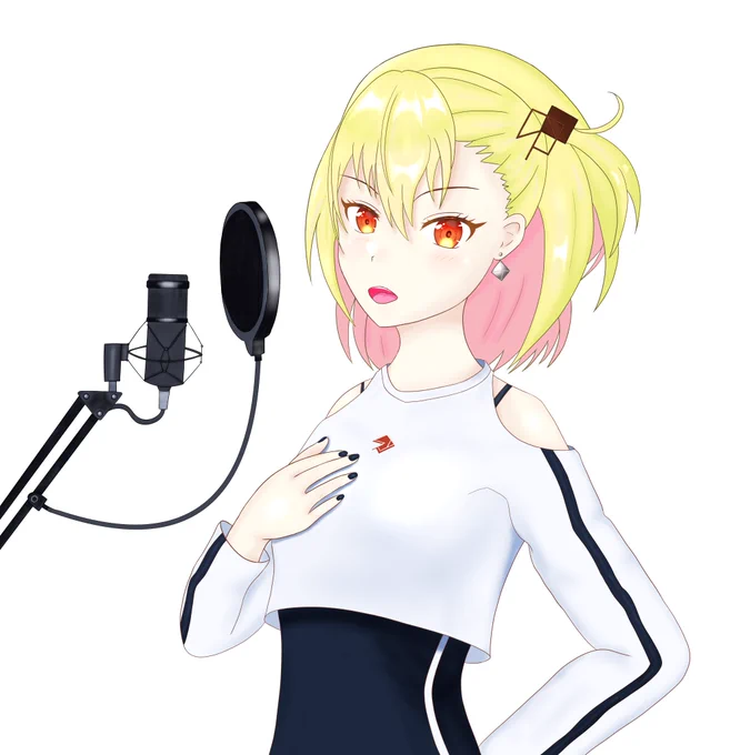 先日 気になっていた芦澤サキさんの配信を見て描きました 力強い歌声が魅力的でした #芦澤サキ #RIOTMUSIC