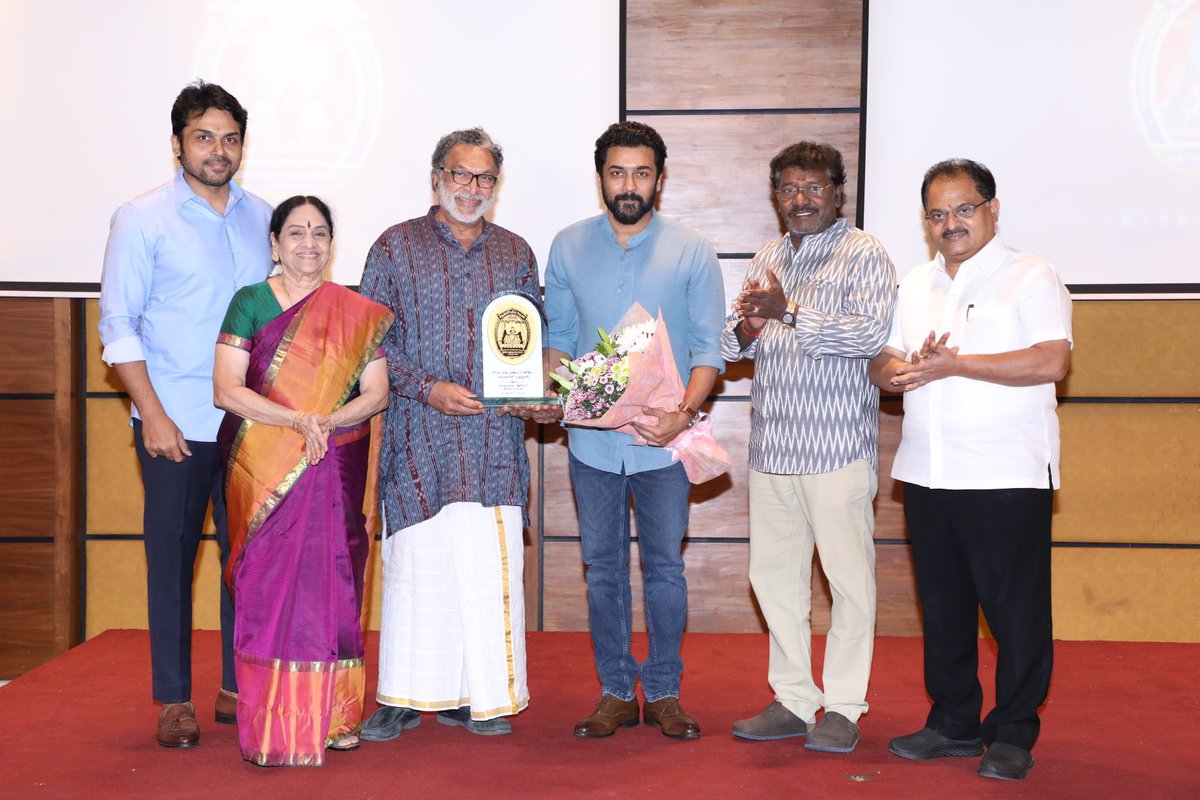 gvprakash's tweet photo. Thanks nadigar sangam for honoring team #SooraraiPottru and all the national award winners .. @Suriya_offl @Sudha_Kongara @2D_ENTPVTLTD @rajsekarpandian @Aparnabala2 https://t.co/rtb05xvgY7