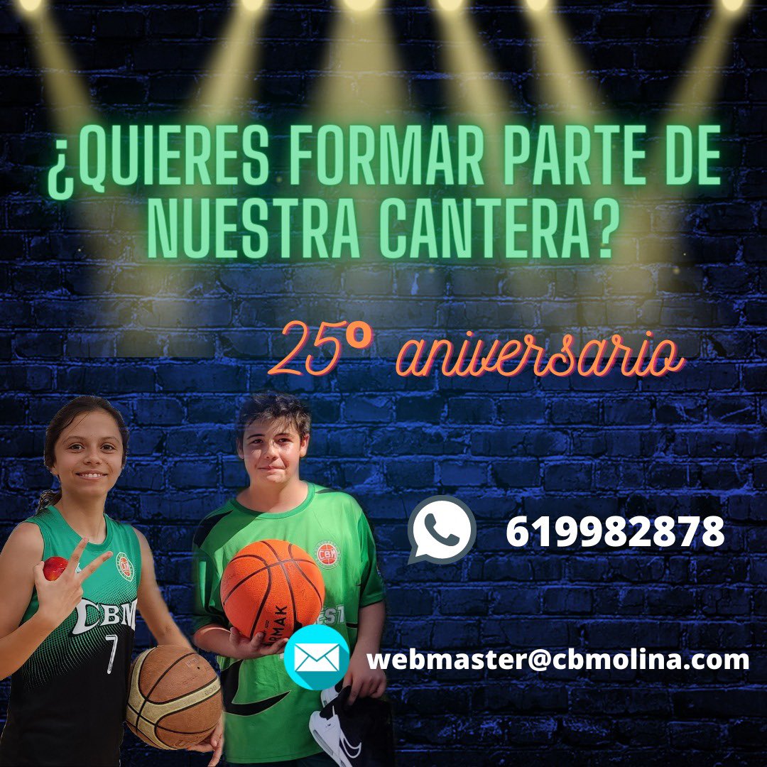 CB_MolinaWolves's tweet photo. 🟢⚫️CANTERA CBM 🟢⚫️

Forma parte de nuestra cantera ⛹🏼⛹🏽‍♀️, no dudes en ponerte en contacto y disfrutar de esta temporada con nosotros ‼️

#FAMILIACBM
#25ºANIVERSARIO https://t.co/RsA4tF6VzE