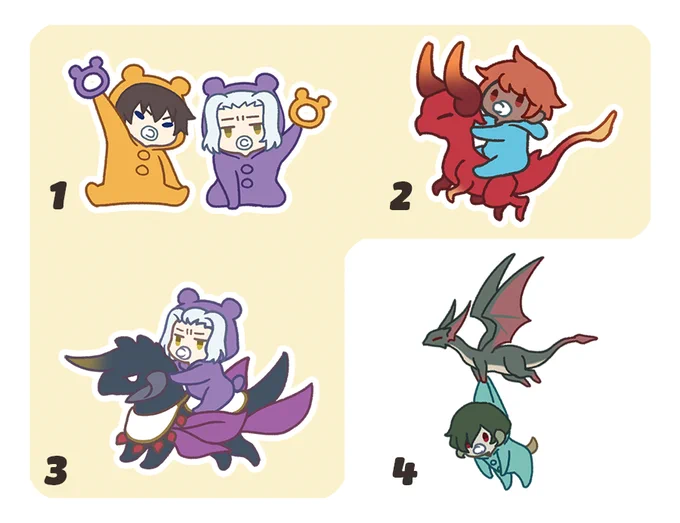 赤ちゃんアクリルグッズですが、1、2、3はアクリルスタンドで4はアクリルキーホルダーになります。
現物が届いたら改めてお知らせしますね。 https://t.co/cuQMdWofka 
