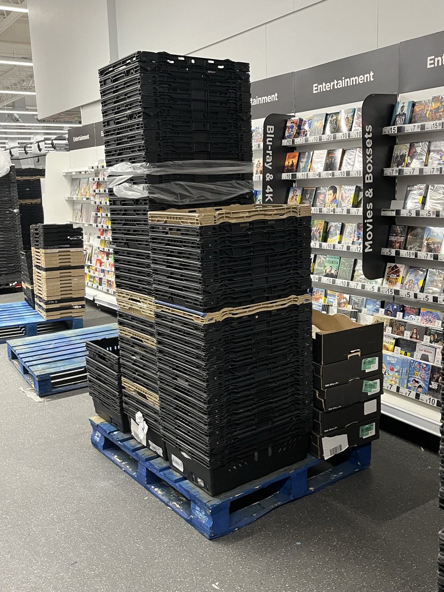 deledtrotter's tweet photo. @asda Afternoon I went into your Chandlers Ford store this morning with the intentions of purchasing some Cd’s &amp; DVD’s when I arrived at that section I was greeted with the isle being full of pallets &amp; boxes so was unable to purchase any items this is really not acceptable! https://t.co/kxOPjMKJEJ