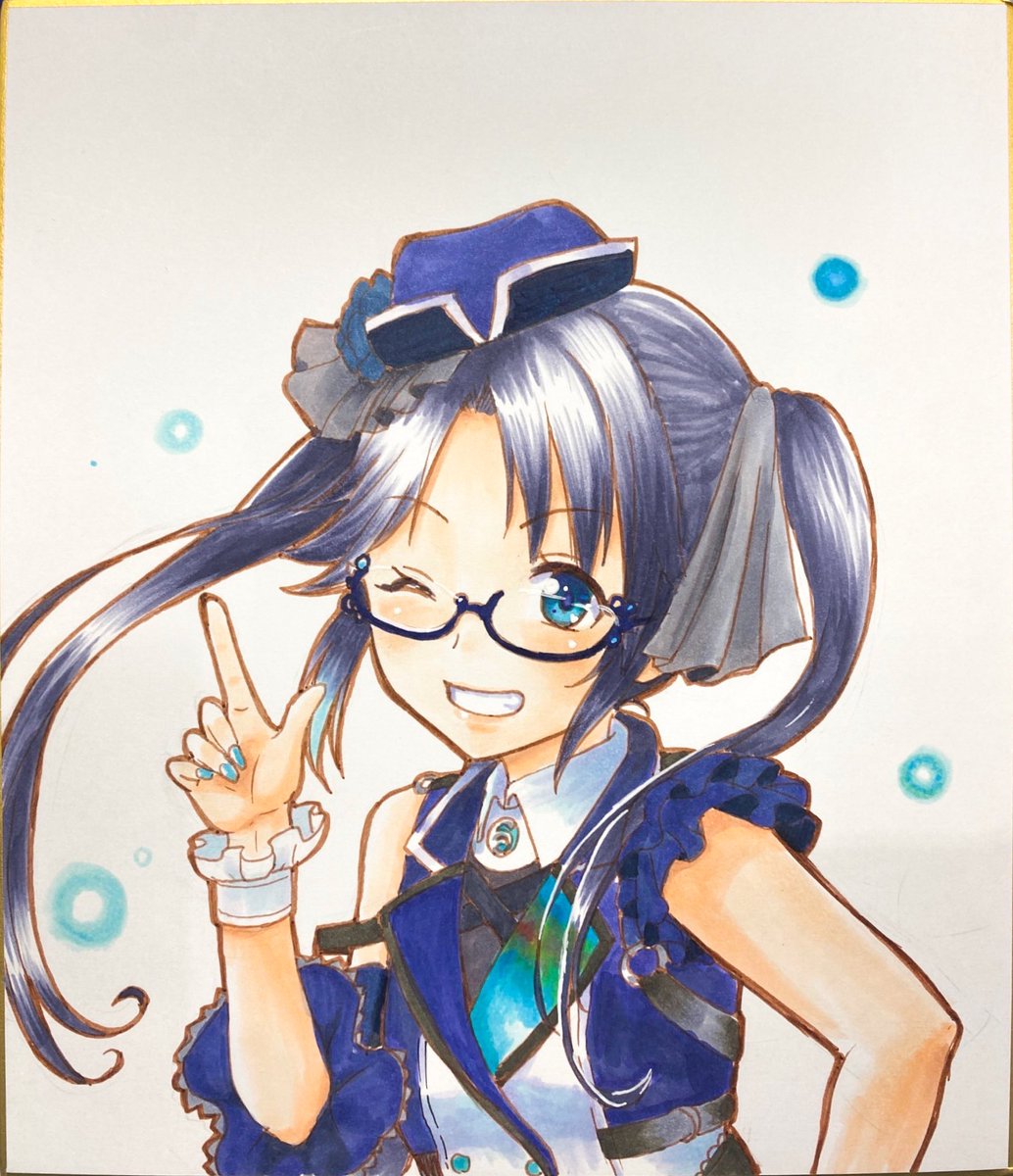 「これは個人贈答用に描いた雨に祝福三峰の色紙ですぼわぼわホロの襟がうまくいきました」|志画内まいと@お助けマン2巻発売中のイラスト