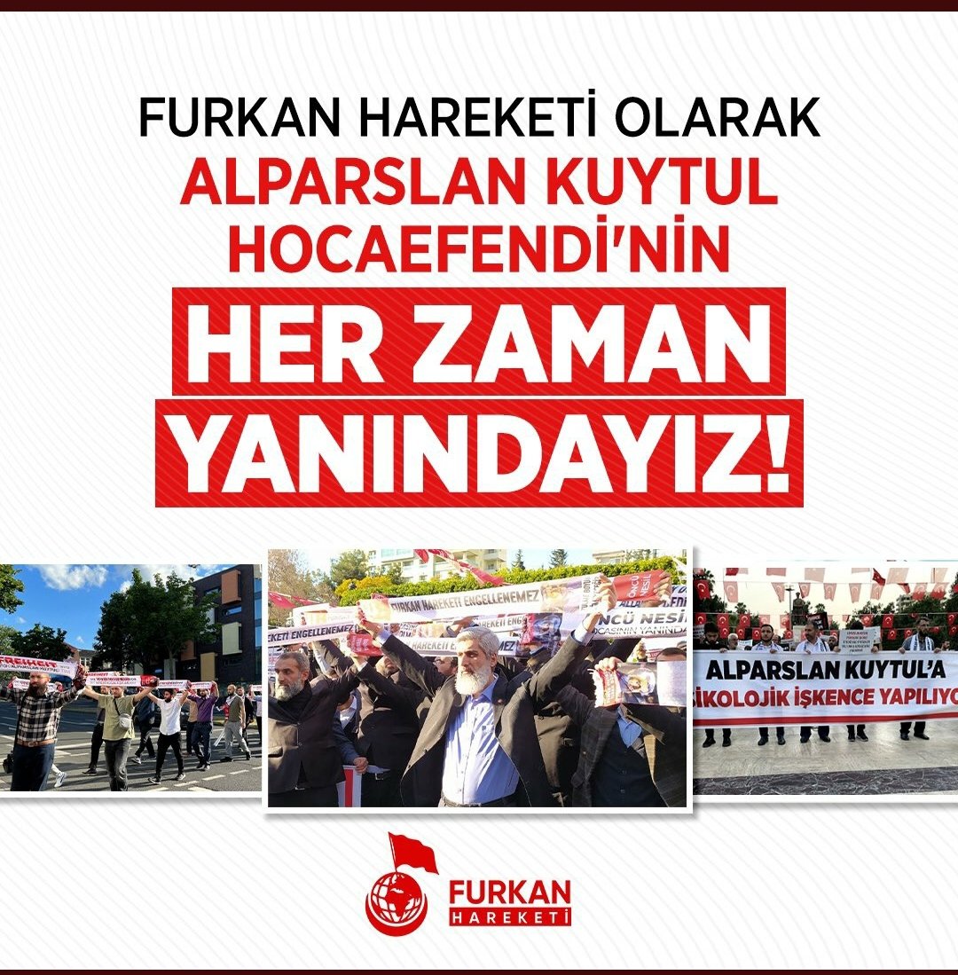 Ebubekir0102's tweet photo. FURKAN HAREKETİ OLARAK ALPARSLAN KUYTUL HOCAEFENDİ'NİN HER ZAMAN YANINDAYIZ! 

Alparslan Kuytul Hocaefendi, gayesi Allah rızası, hedefi İslam Medeniyeti olan, hayatını İslam davasına adayan++

Alparslan kuytula özgürlük https://t.co/MmorPmZmnS