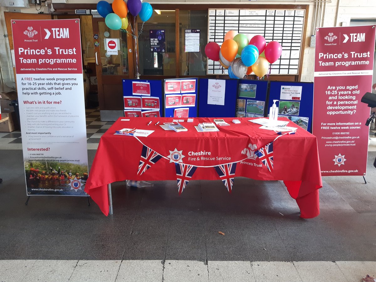 Ellesmere Port @PrincesTrust are at <a href="/EPortFS/">Ellesmere Port Fire Station</a> for today's open day. We are actively recruiting for our next @PrincesTrust Team which starts on Monday 12th September. Come and join the fun and games at the station from 11am- 4pm. #princestrust #youthcandoit #recruitingnow
