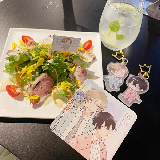 僕つがカフェお邪魔してきました!池袋店のスタッフの皆さまありがとうございますれおえいの声を聴きながらのご飯美味しかったです#僕つがカフェ #僕の番はサラブレットΩ#SMILEBASECAFE 