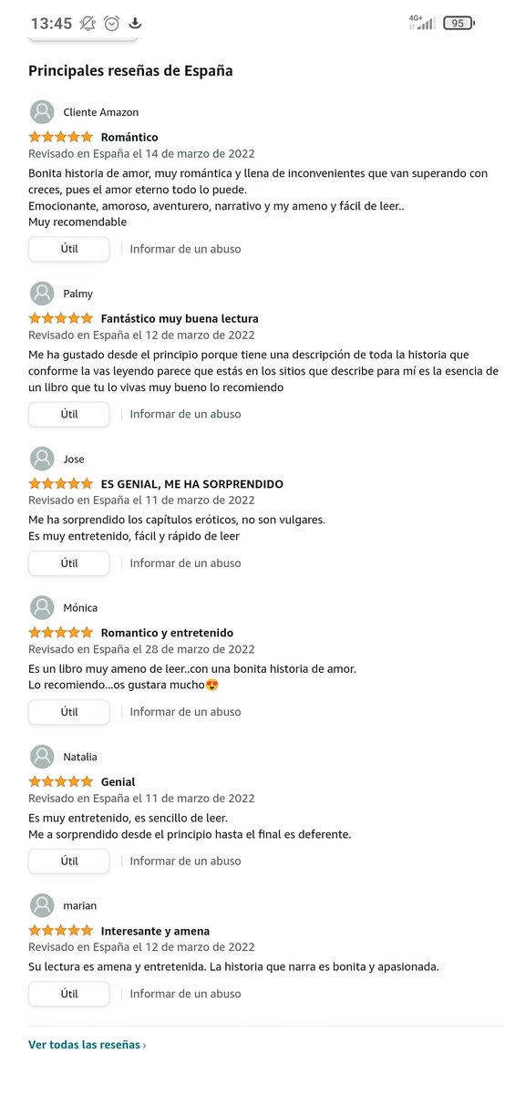 5 estrellas en <a href="/amazon/">Amazon</a> 😱

Agradezco mucho vuestros comentarios 😍

Espero que llegue a muchos más...

#libros #eternal-destino