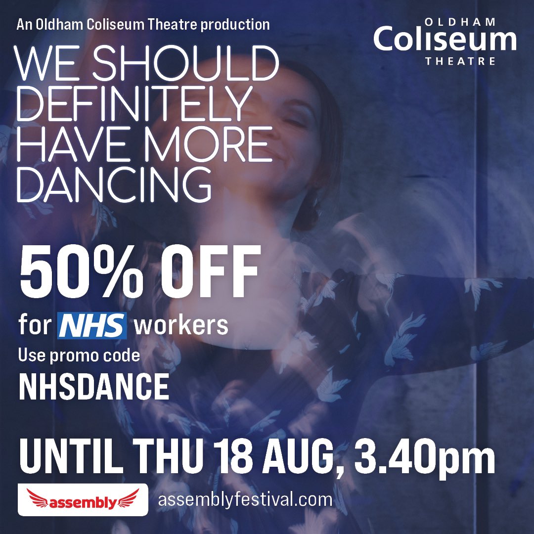 HaveMoreDancing's tweet photo. Come see us TODAY @AssemblyFest 3:40pm 

📍 George Square Studios, Studio 1

We Should Definitely Have More Dancing is a gem of this years @edfringe and we have just FOUR SHOWS LEFT 💃🏻💃🏻

@OldhamColiseum #EdinburghFringe #edinburghfestival 

🎟 https://t.co/P4h3OotlLS https://t.co/ilFDMNo71r