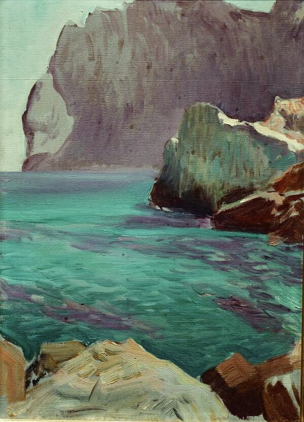 hipst_eria's tweet photo. Verano en Mallorca.

En Agosto de 1919, Joaquín Sorolla, junto a su mujer y su hija Elena, pasa unas semanas en la localidad de Cala Sant Viçent, en Pollença, al norte de la isla.

Desde allí disfruta de las maravillosas vistas del Cavall Bernat, que inmortaliza con su pincel. https://t.co/Py0CfrmLvJ