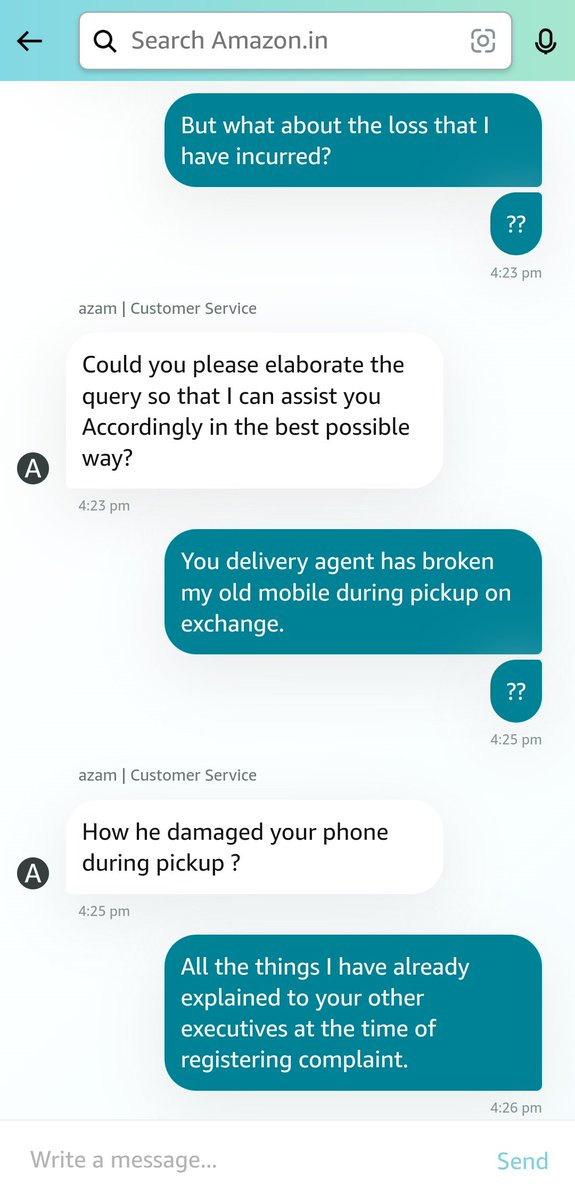 honeysach's tweet photo. @AmazonHelp And your employees are not able to solve the problem over the amazon app as well. Keep on changing within a minute. @amazonIN @AmitAgarwal https://t.co/qtkRmzhc3P