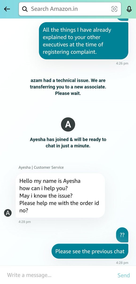 honeysach's tweet photo. @AmazonHelp And your employees are not able to solve the problem over the amazon app as well. Keep on changing within a minute. @amazonIN @AmitAgarwal https://t.co/qtkRmzhc3P