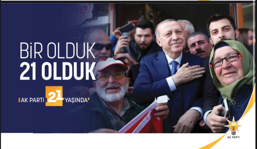 14 Ağustos 2001’de Genel Başkanımız Sayın <a href="/RTErdogan/">Recep Tayyip Erdoğan</a> liderliğinde Milletimizle çıktığımız bu kutlu yolda 2️⃣1️⃣ yıldır emin adımlarla yürüyoruz.

AK Dâvâmızın 21. Yıldönümü kutlu olsun..

#BirOlduk21Olduk 
#AKParti21Yaşında