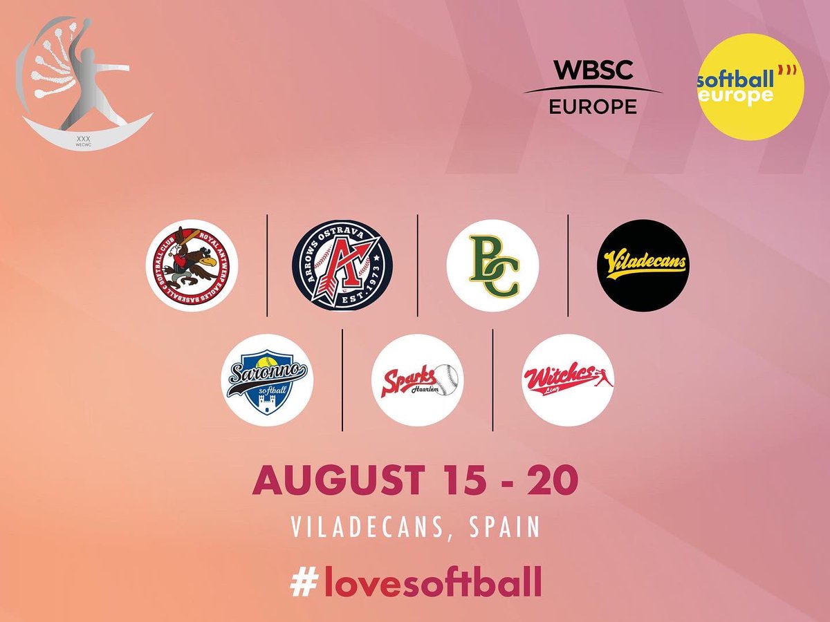 softball_europe's tweet photo. The Women’s Softball European Cups are starting tomorrow 🏆🥎
Are you ready!? 💥
#lovesoftball https://t.co/5ipciSh2Rg