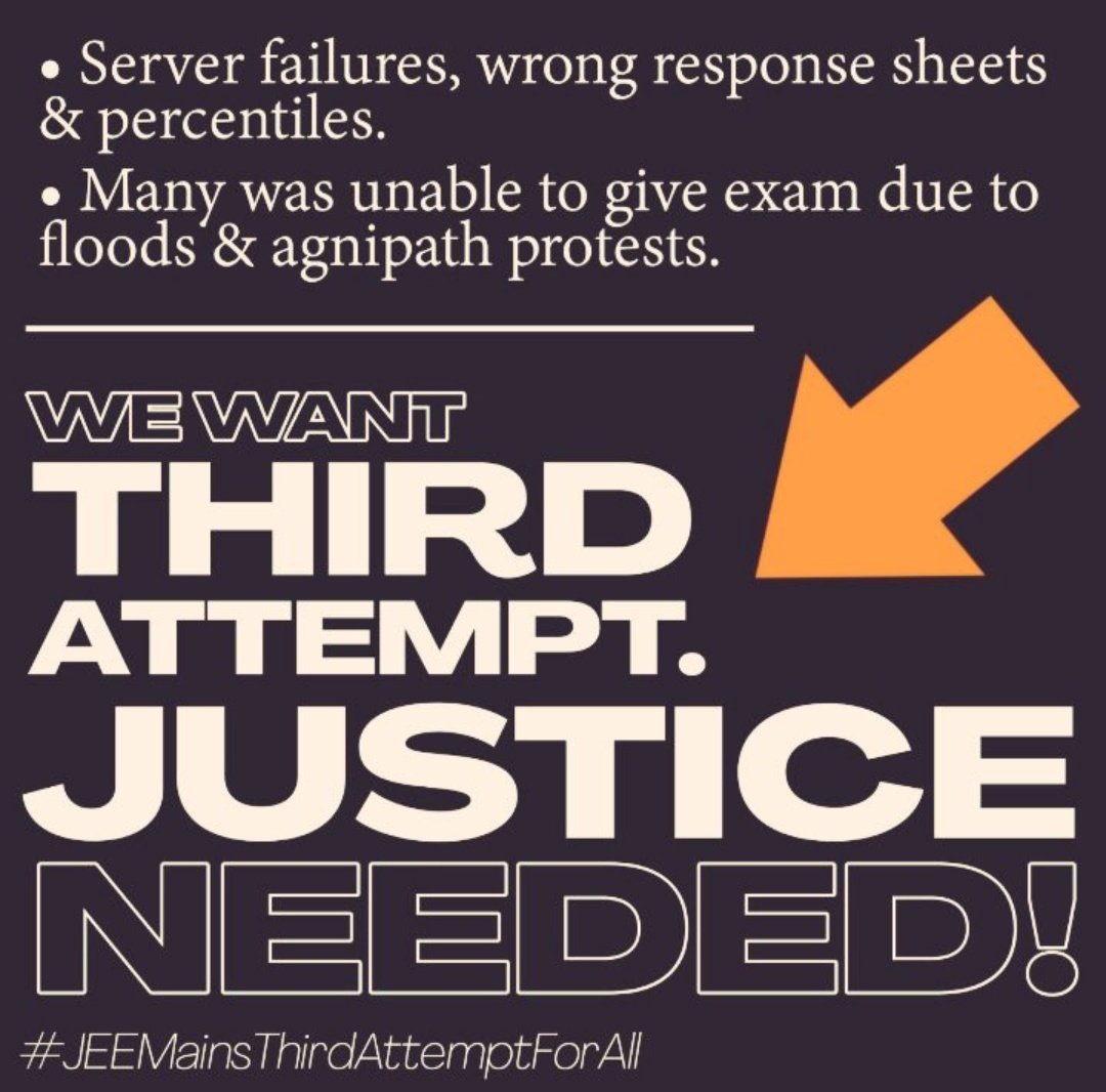 Krishna07539306's tweet photo. #JEEMainsThirdAttemptForAll
#JEEMains2022ExtraAttempt 
#JEEStudentsWantJustice 
#jeestudentsfuturematters 

@DG_NTA 
@narendramodi 
@ArvindKejriwal 
@mygovindia 
@EduMinOfIndia https://t.co/x0kosa9djr