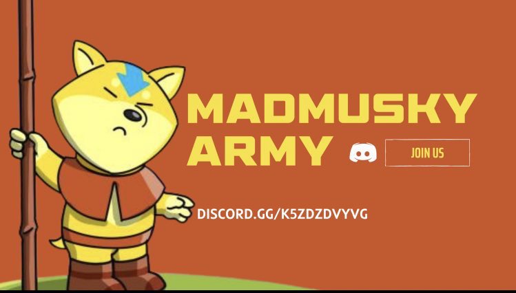 Hello Soldier ⚔️
Our WL is open for you! 💎
Join our exclusive community and get your Musky sooner than everyone 🐶

discord.gg/k5ZDZDVYVG

#NFTCommunity #Solana #Opensea #WLGiveaway