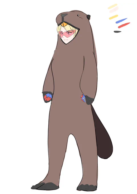 試しにちゃんと描いてみる練習と特になんの意味のないビーバースーツラクガキ 