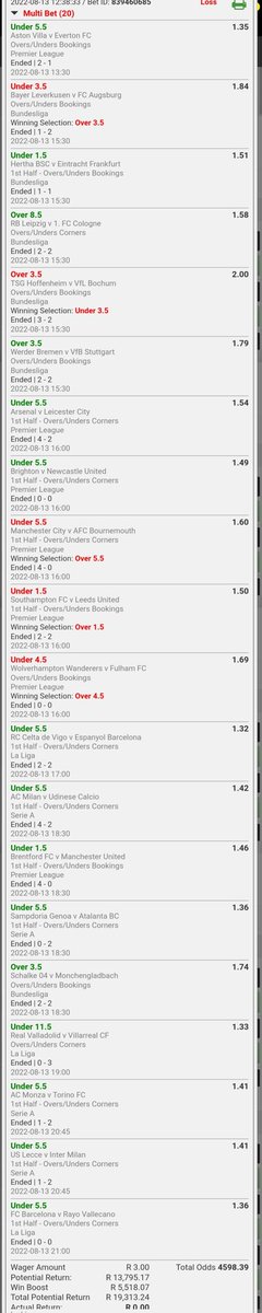 Success59's tweet image. 15 out of 20 legs.