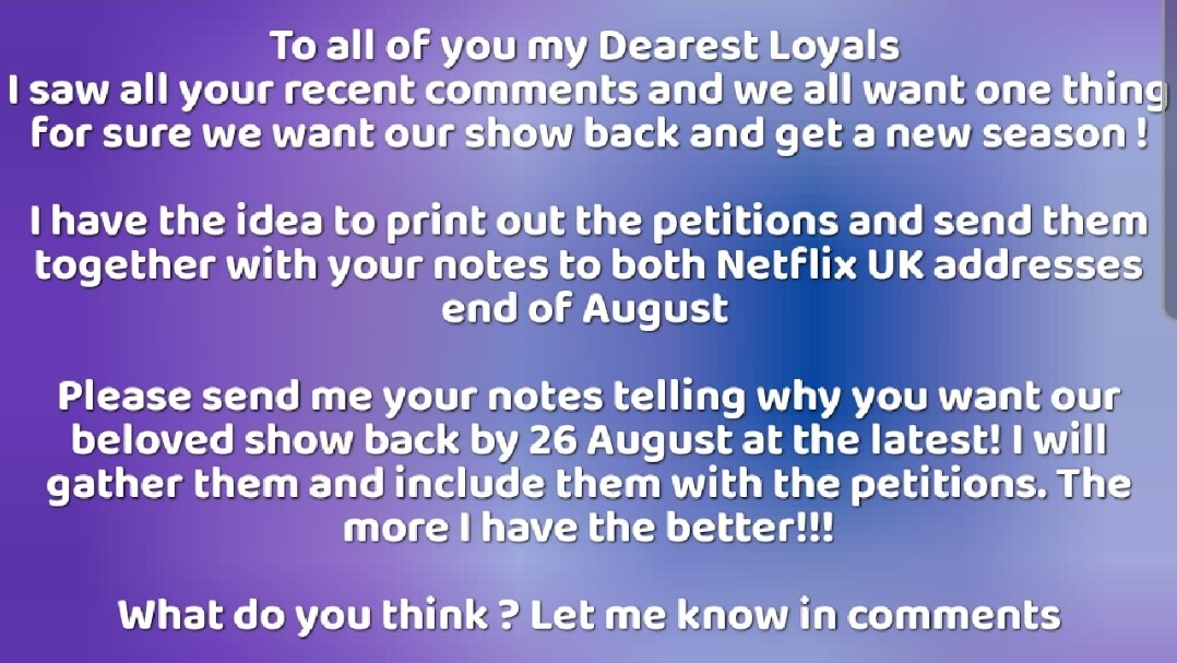 LilianeAgro's tweet photo. Hello Loyals if you haven't signed the 3 Petitions please sign them by 26 August at the latest! #TheRoyals #savetheroyals https://t.co/edXArrbBob via @Change
https://t.co/A7HvZUuXx8
https://t.co/3nhy8aS0bO
Please read what happens next! https://t.co/dW9jRGzpXh