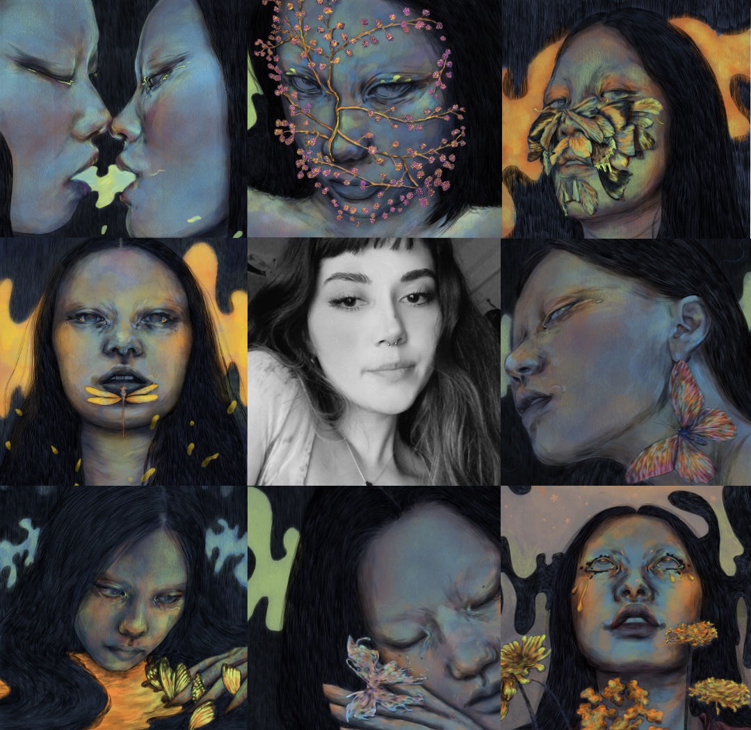 Hi! 🦋 We are almost 2k, I see many new faces and I wanted to introduce myself. My name is Idil, I am an Istanbul-origin artist based in Toronto. I’m 25 and got my BA in fine arts. Then, I worked as an art teacher in various art studios and my profession is academic drawing. +⬇️