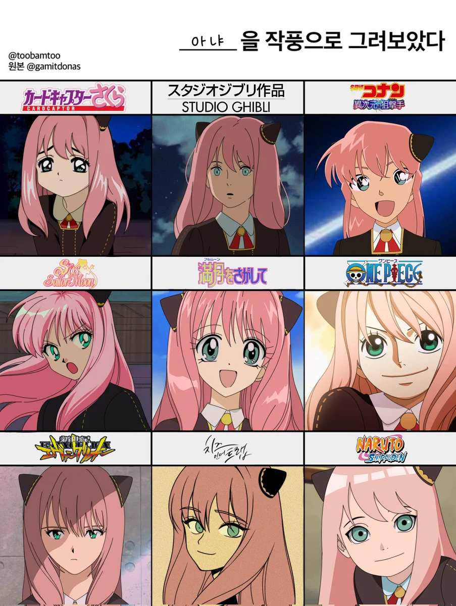 色んな絵柄でアーニャ！！それぞれの特徴を捉えていて凄い…！！