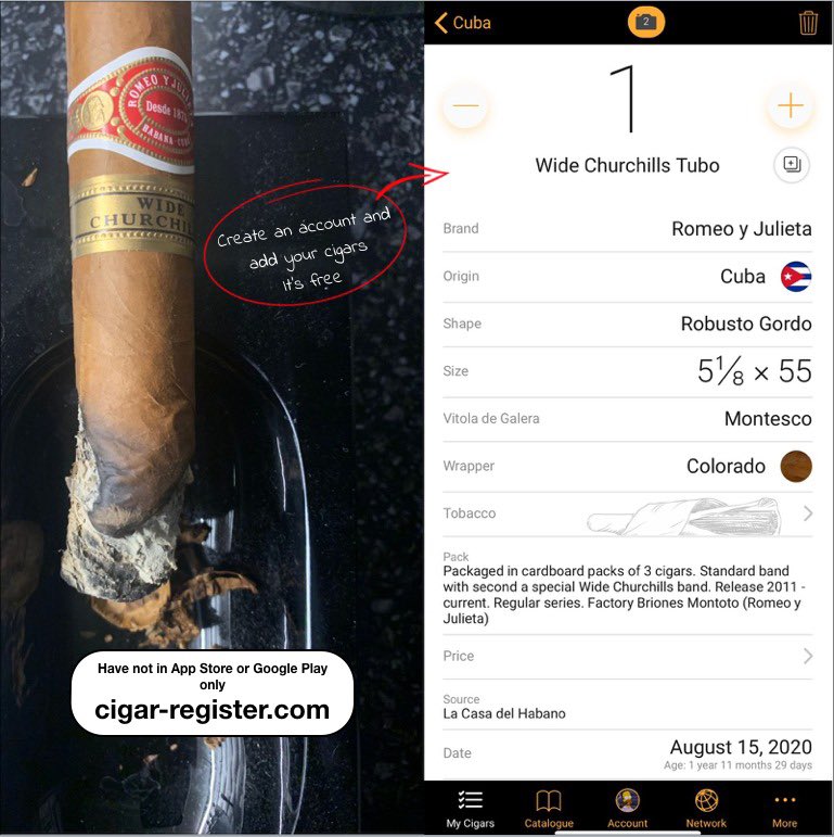Cigar_Register's tweet photo. Welcome to the https://t.co/L6Z0D8By5l The best web-app for your cigars. Available for iOS and Android https://t.co/D06lgrf47t