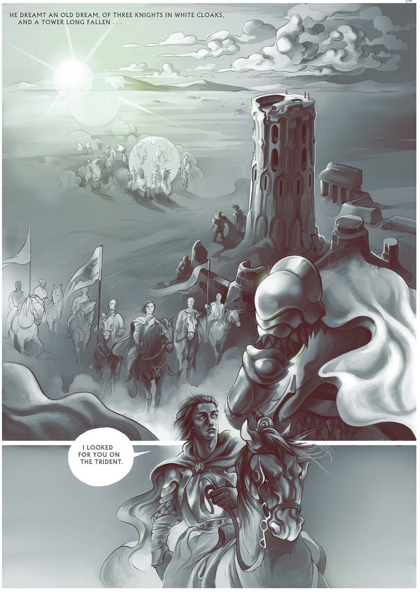 SerASOIAF's tweet photo. Ned’s wraiths moved up beside him, shadow swords in hand. They were 7 against 3.

“And now it begins,” said Ser Arthur Dayne, the Sword of the Morning. He unsheathed Dawn, the blade was pale as milkglass, alive with light.

“No,” Ned said with sadness in his voice. “Now it ends.” https://t.co/ZSDTBeOYVJ
