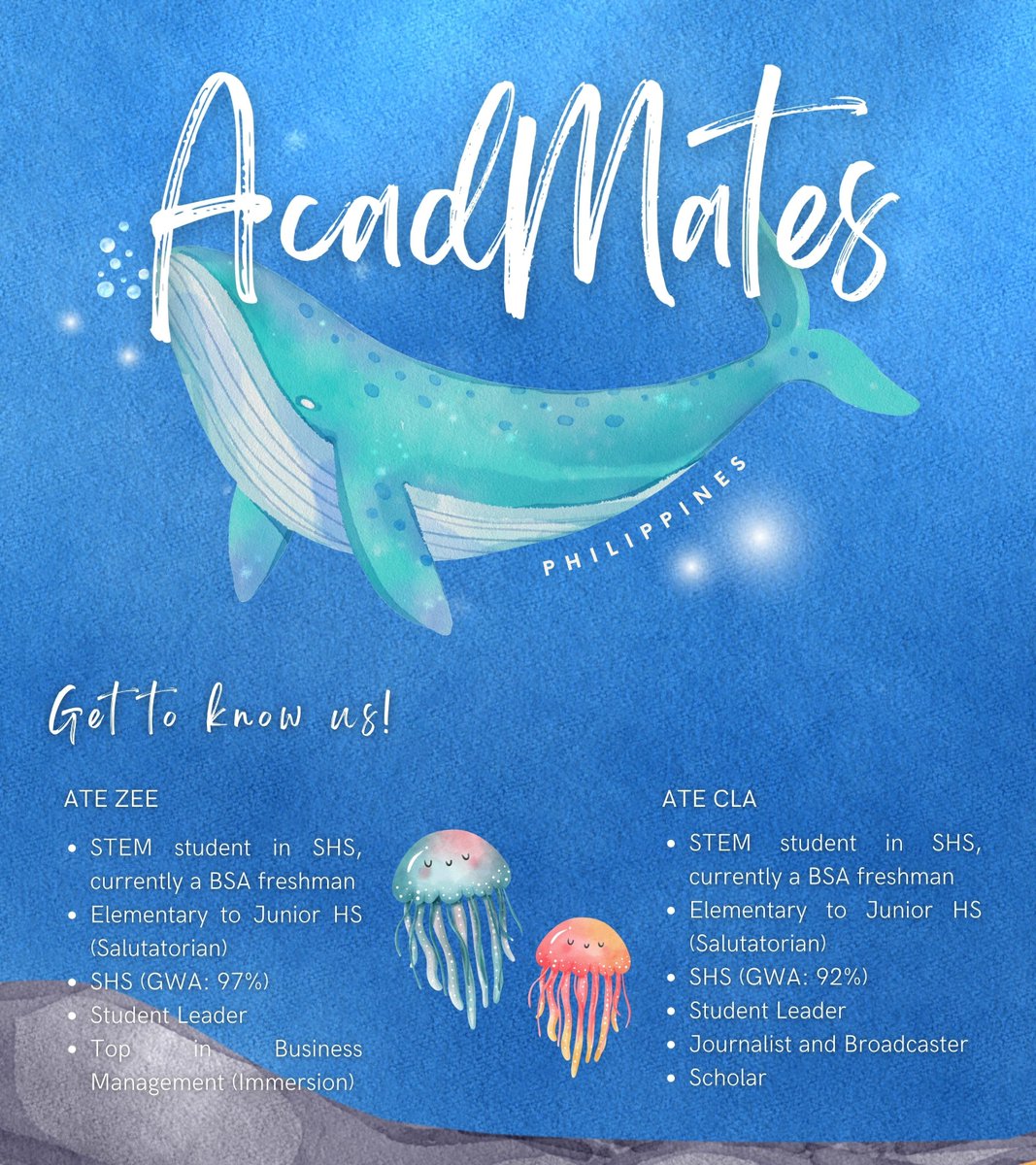 AcadMatePH's tweet photo. 🐳₊˚彡 Are you ready to dance with the waves with us? Hi, we are your AcadMates! Together, we'll squeeze out the creative juices out of our minds to reach your academic goals!

—send us a DM for inquiries!

🌊#certifiedacadmates for feedbacks!
🌊#madebyacadmates for samples! https://t.co/ed01nXKHs2