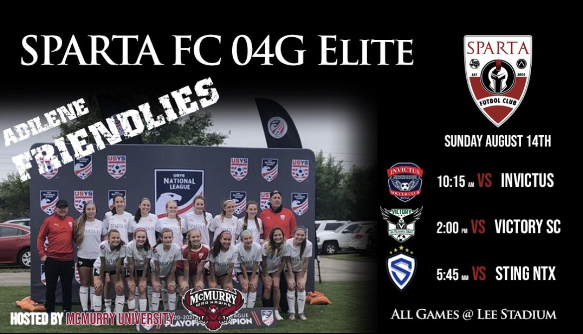 11CarolineJ's tweet photo. Excited for the start of the season in Abilene today! #SpartaFC #Showcase https://t.co/VjRNqfavwu