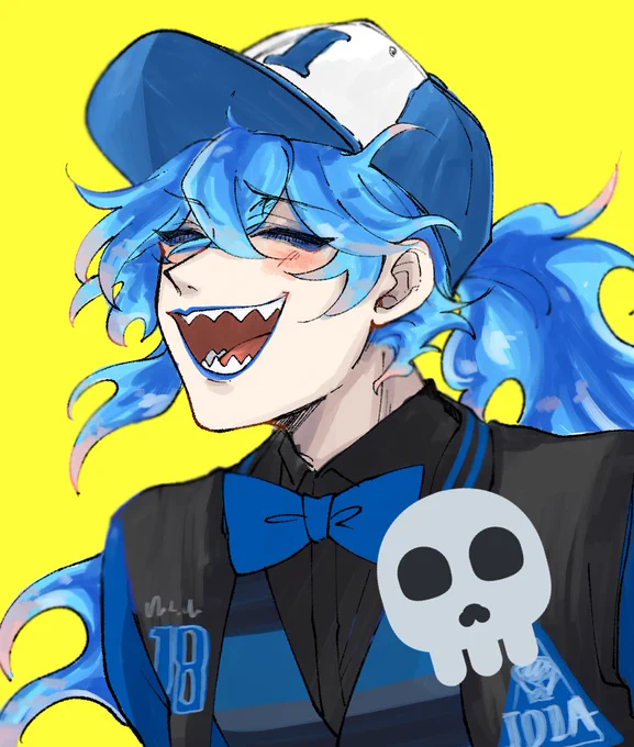 イデ誕の時と同じ笑顔描きたくて口元解放!! 