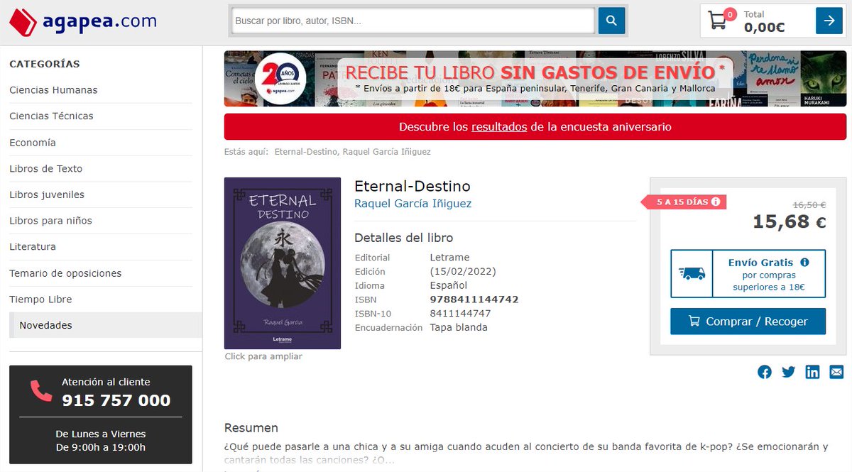 Eternal listado en Agapea.com:  

agapea.com/Raquel-Garcia-… 

Edicion en tapa blanda y ebook 🥰

#LibrosRecomendados